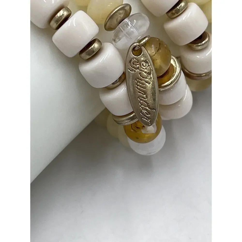 Plunder Design Kiss Me Set of Four Retired peach, cream and gold beads‎ Bracelet